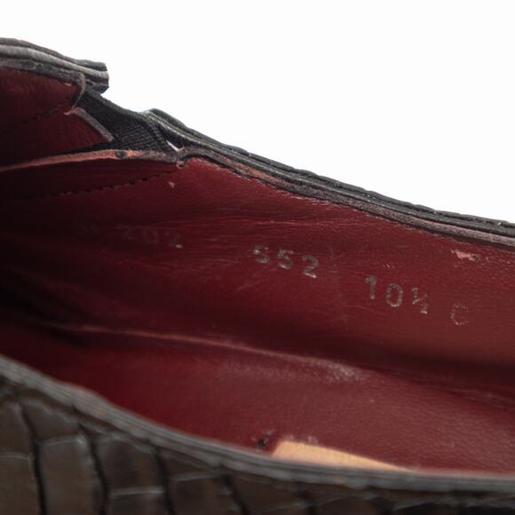 Caporicci 202 Luxury Italian Shoes Black Alligator Cap-Toe Loafers US 10.5 - Picture 11 of 16